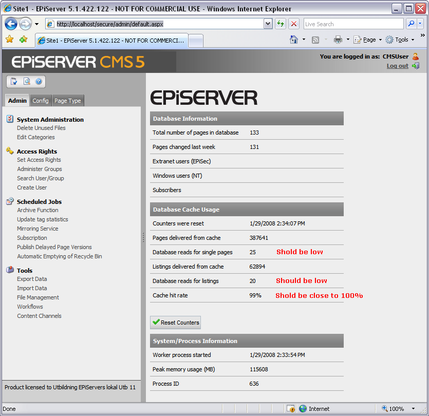 Performance Tuning and Optimization of EPiServer
